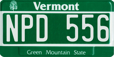 VT license plate NPD556