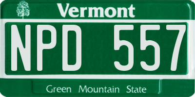 VT license plate NPD557