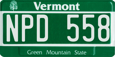 VT license plate NPD558