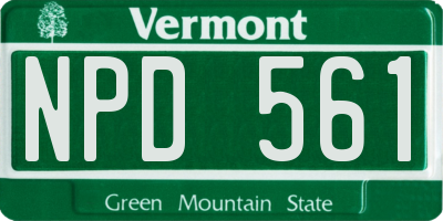 VT license plate NPD561