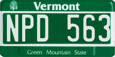VT license plate NPD563