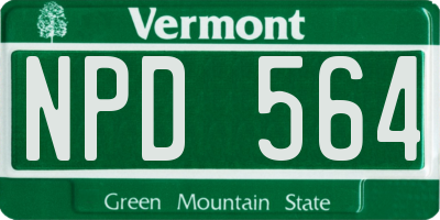 VT license plate NPD564