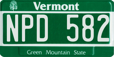 VT license plate NPD582