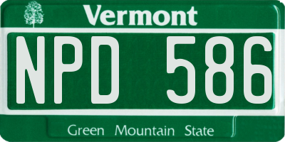 VT license plate NPD586