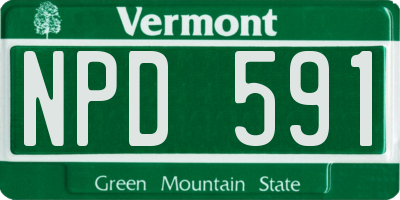 VT license plate NPD591