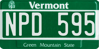 VT license plate NPD595