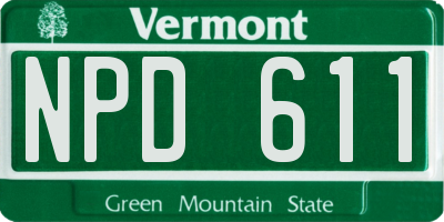 VT license plate NPD611