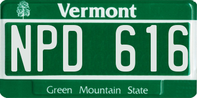 VT license plate NPD616