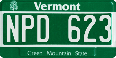 VT license plate NPD623