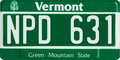 VT license plate NPD631