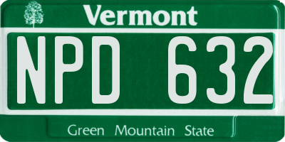 VT license plate NPD632