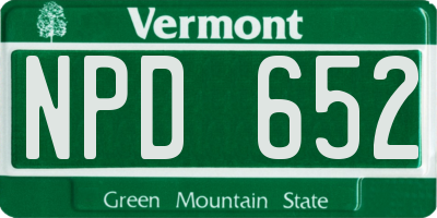 VT license plate NPD652