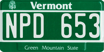 VT license plate NPD653