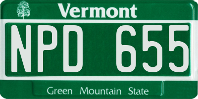 VT license plate NPD655