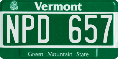 VT license plate NPD657