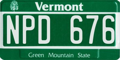 VT license plate NPD676