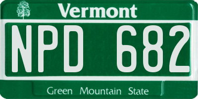 VT license plate NPD682