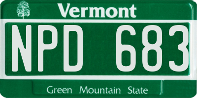 VT license plate NPD683