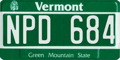 VT license plate NPD684