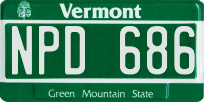 VT license plate NPD686