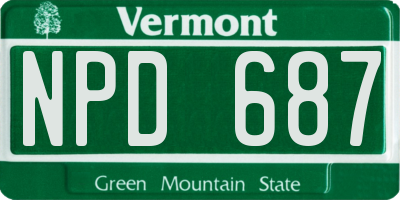 VT license plate NPD687