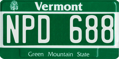 VT license plate NPD688