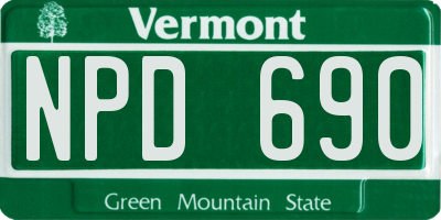 VT license plate NPD690