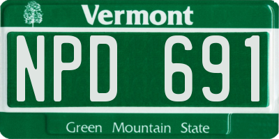 VT license plate NPD691