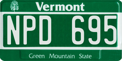 VT license plate NPD695