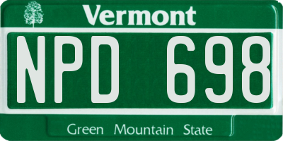 VT license plate NPD698