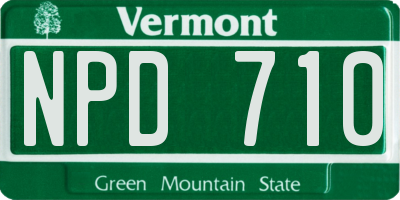 VT license plate NPD710