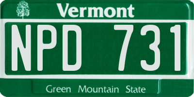 VT license plate NPD731