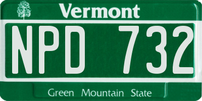VT license plate NPD732