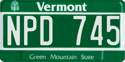 VT license plate NPD745