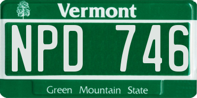 VT license plate NPD746