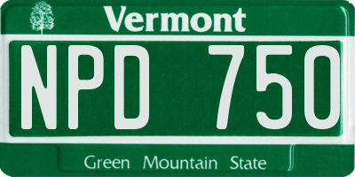 VT license plate NPD750