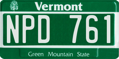 VT license plate NPD761