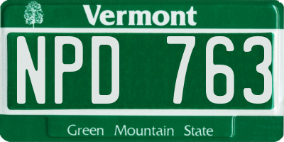 VT license plate NPD763