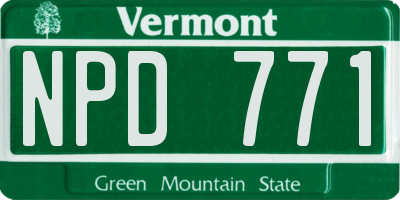 VT license plate NPD771