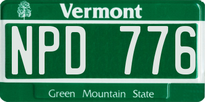 VT license plate NPD776