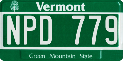VT license plate NPD779