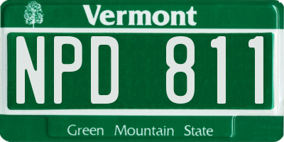 VT license plate NPD811