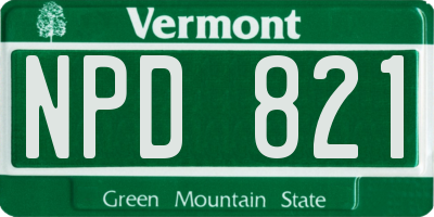 VT license plate NPD821