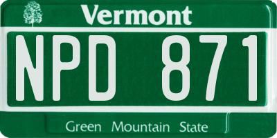 VT license plate NPD871