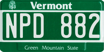 VT license plate NPD882