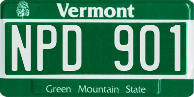 VT license plate NPD901