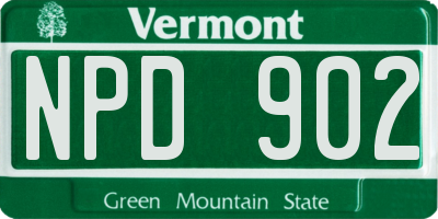 VT license plate NPD902
