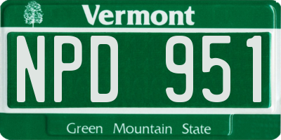 VT license plate NPD951