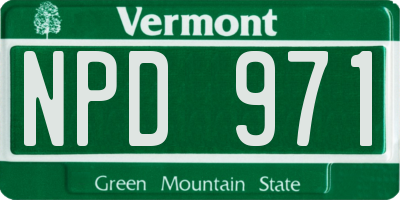 VT license plate NPD971