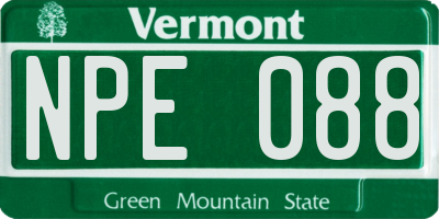 VT license plate NPE088